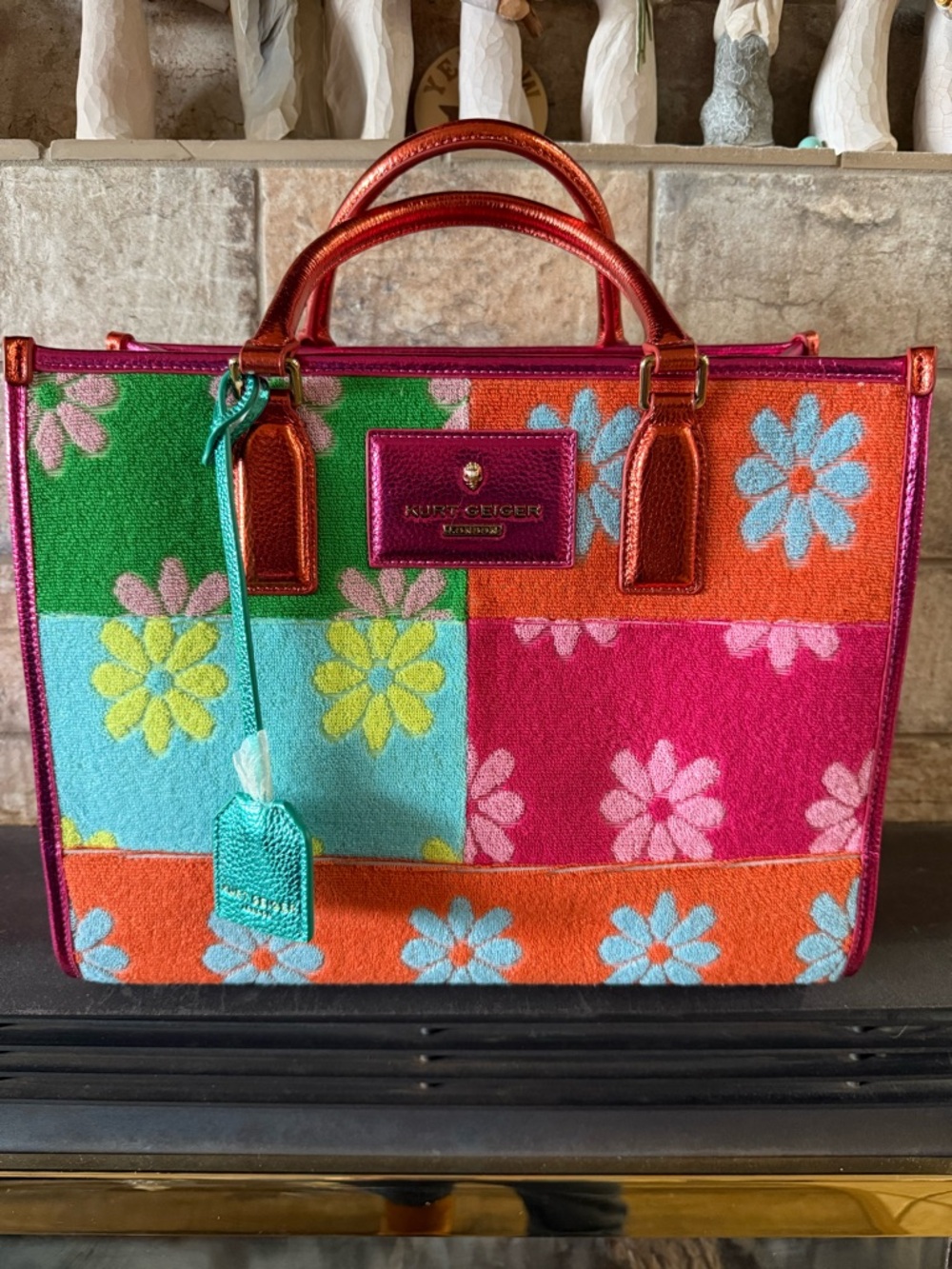 Kurt Geiger Colorblock Floral Tote Bag - Multicolor
